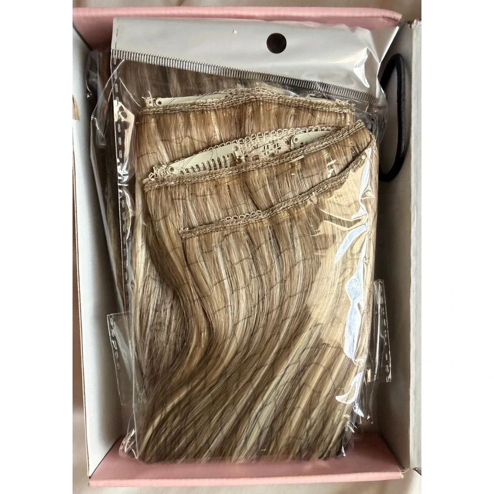 REECHO‎ 24 Inch Ash Brown Blonde Highlights Clip In Hair Extensions 5pc 240g